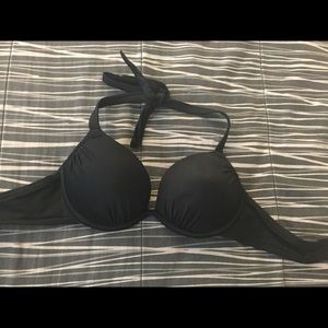 Black Push-up Halter Bikini Top